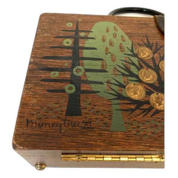 Enid Collins Wooden Box Bag "Money Tree XI" - 1965 Signed Original Vintage - Picture 3 of 8